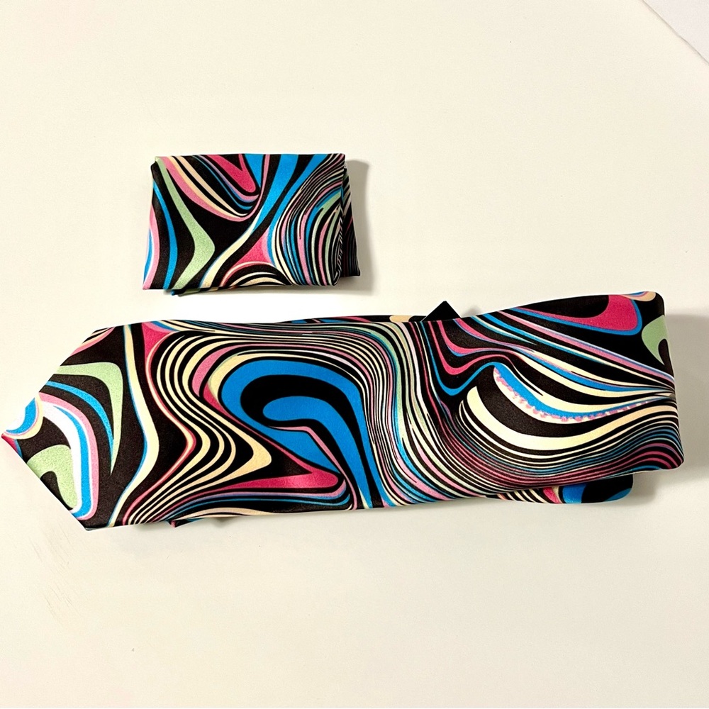 Barry Wang Multicolor Swirl Tie